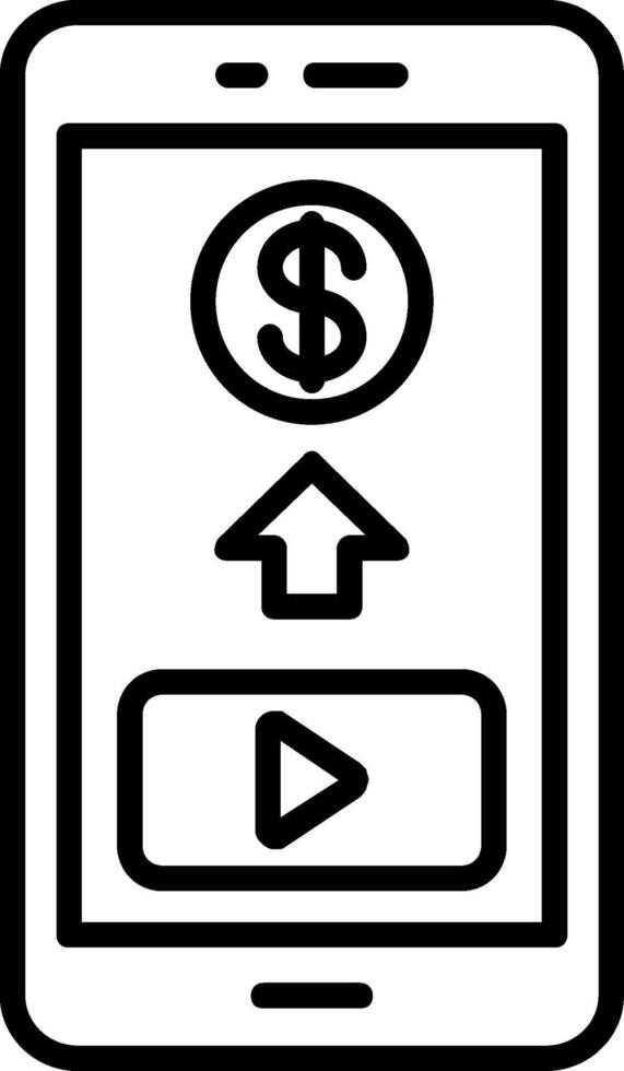 Mobile Phone Line Icon vector