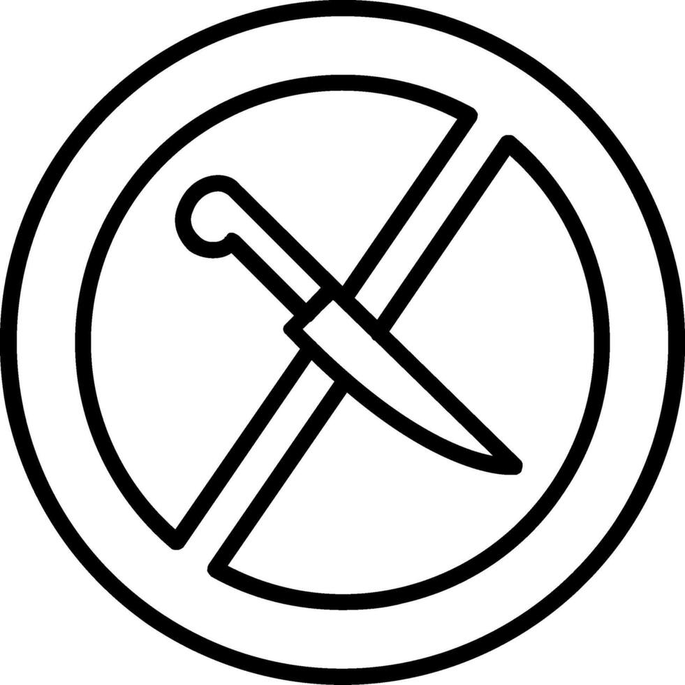 No Knife Line Icon vector