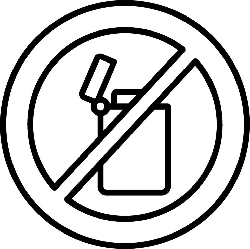 No encendedor línea icono vector