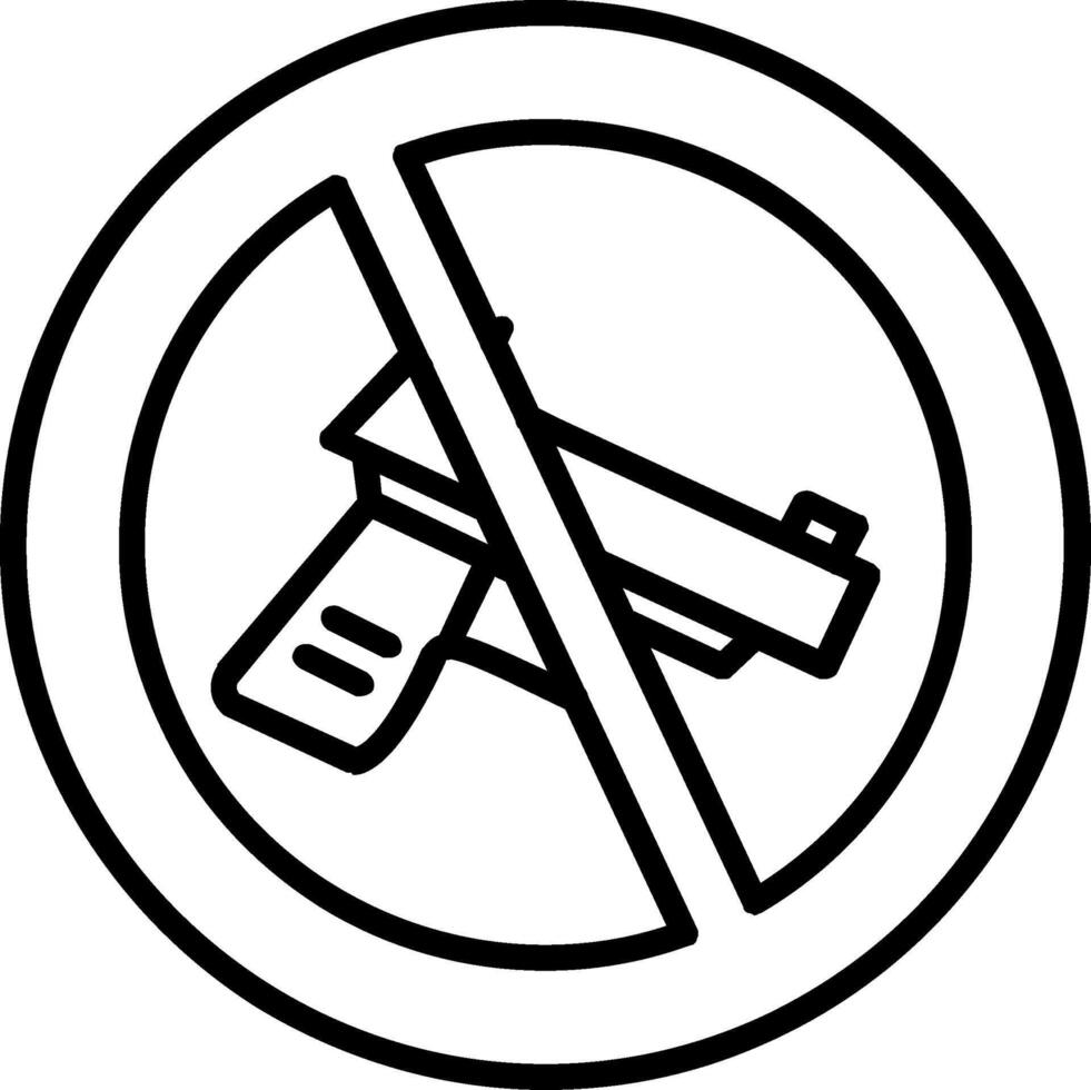 No Gun Line Icon vector