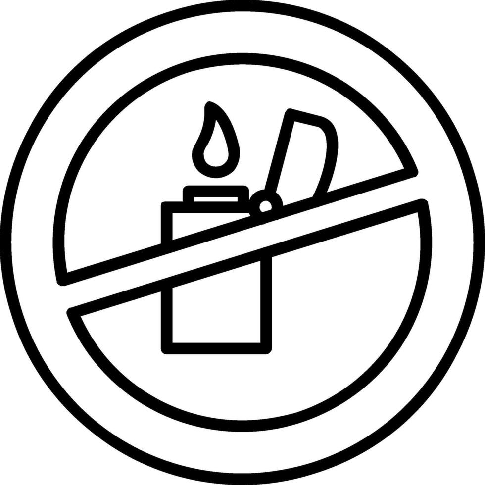 No Lighter Line Icon vector