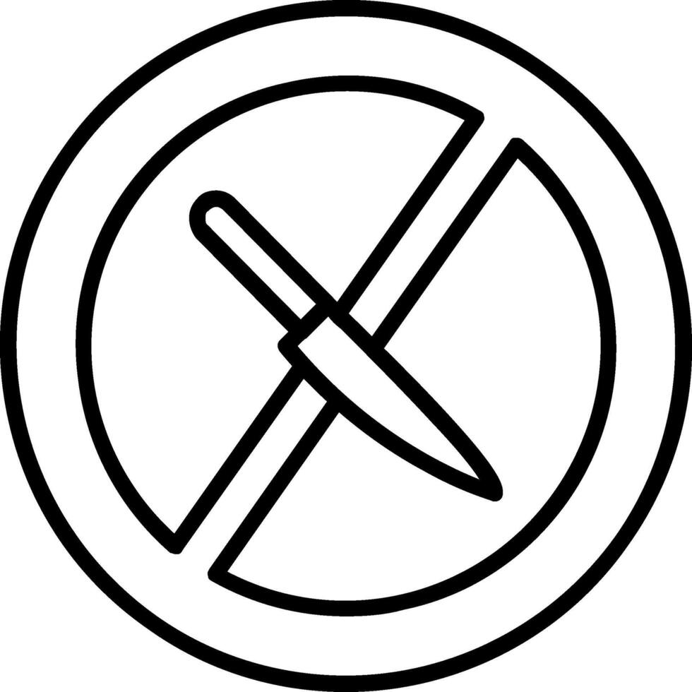 No Knife Line Icon vector