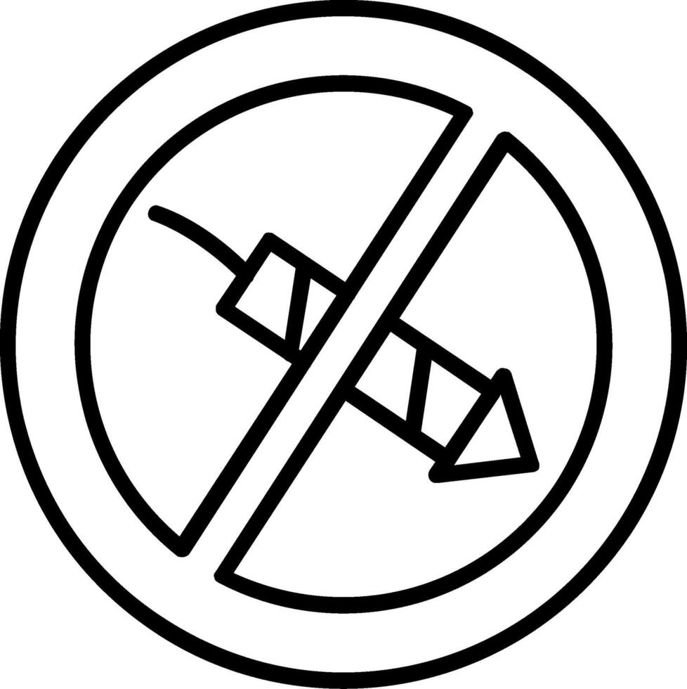 No Firework Line Icon vector