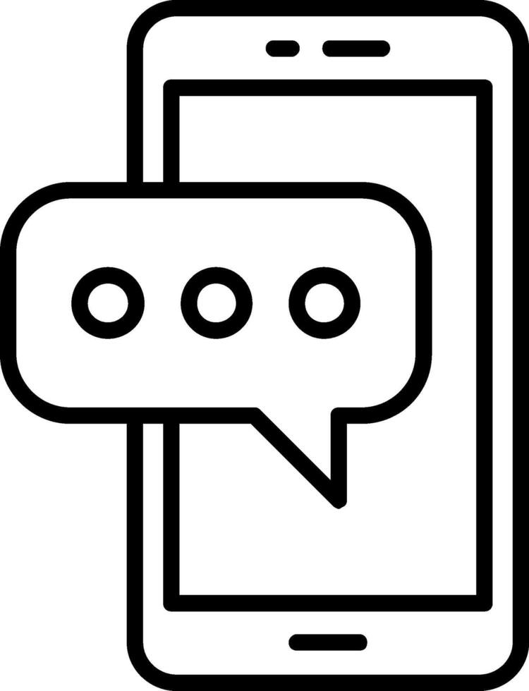 Mobile Phone Line Icon vector