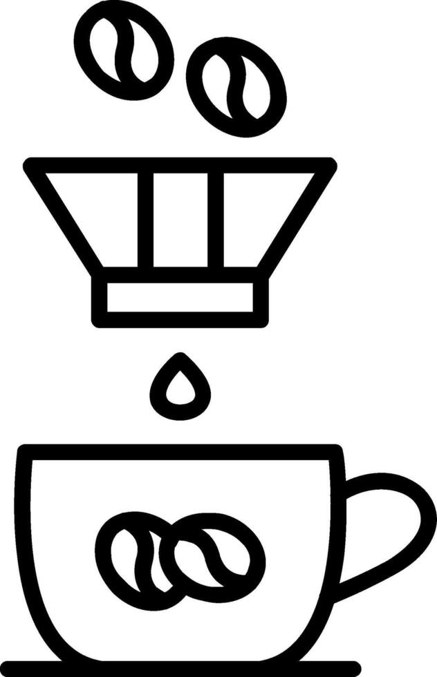 icono de línea de filtro de café vector