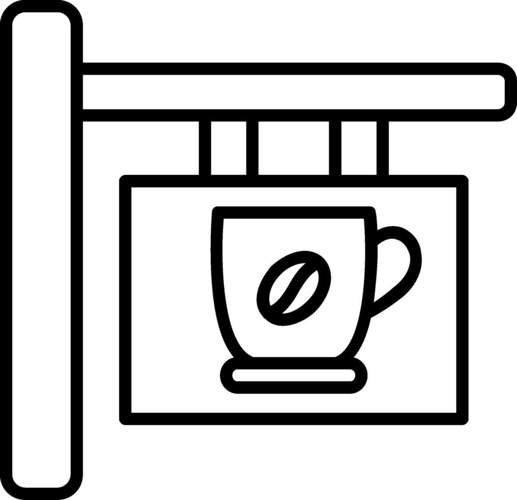 Cafe Signage Line Icon vector