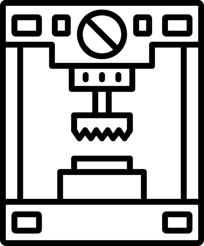 Press Machine Line Icon vector