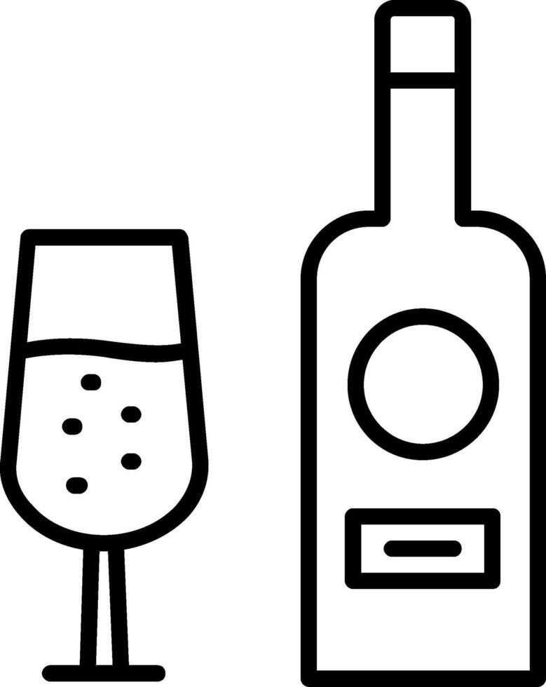 Wine Bottle Line Icon vector