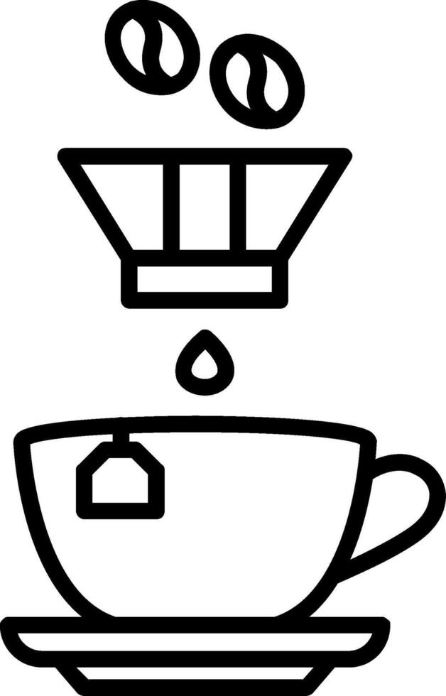 icono de línea de filtro de café vector