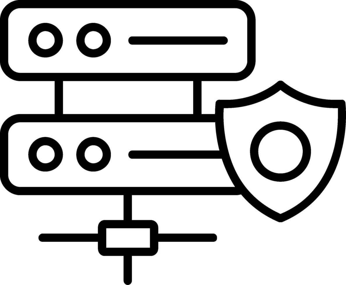 Server Line Icon vector