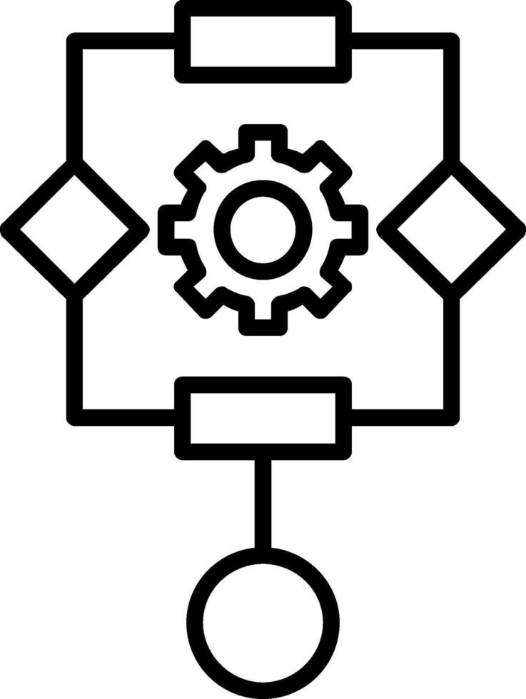 Algorithm Line Icon vector