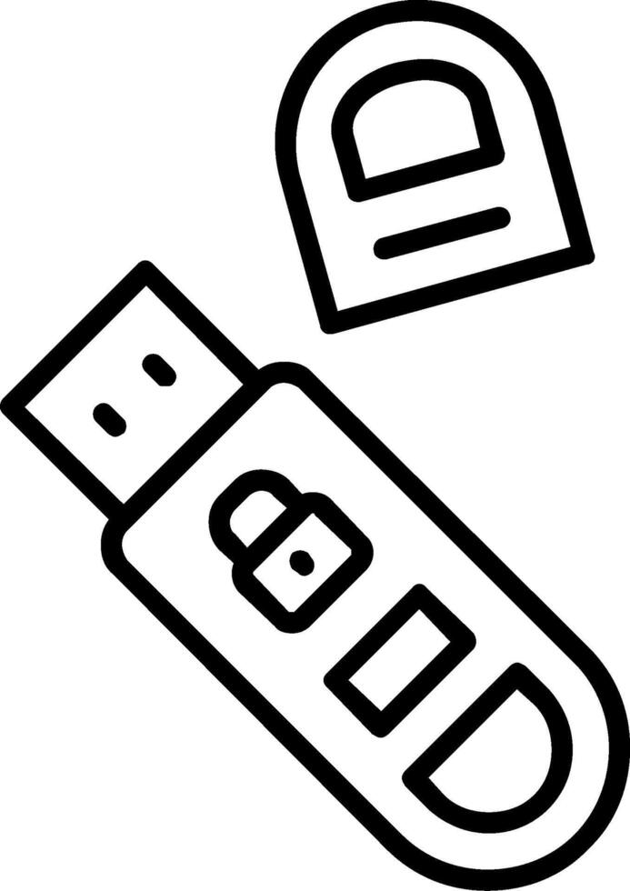 icono de línea usb vector