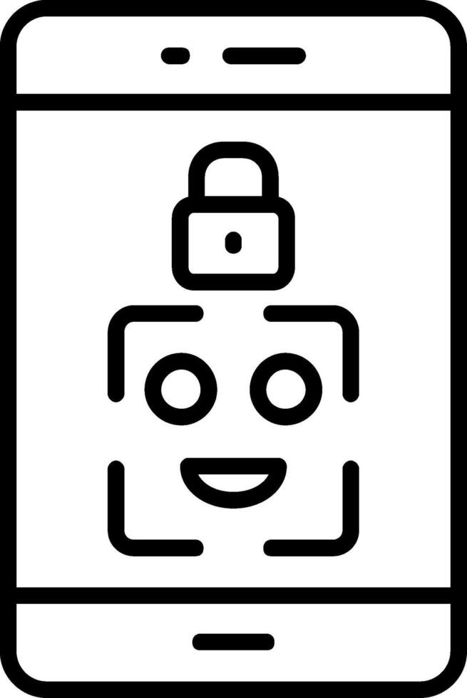 Facial Recognition Line Icon vector