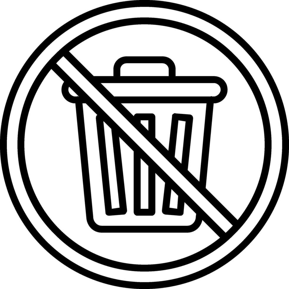 Prohibited Sign Line Icon vector