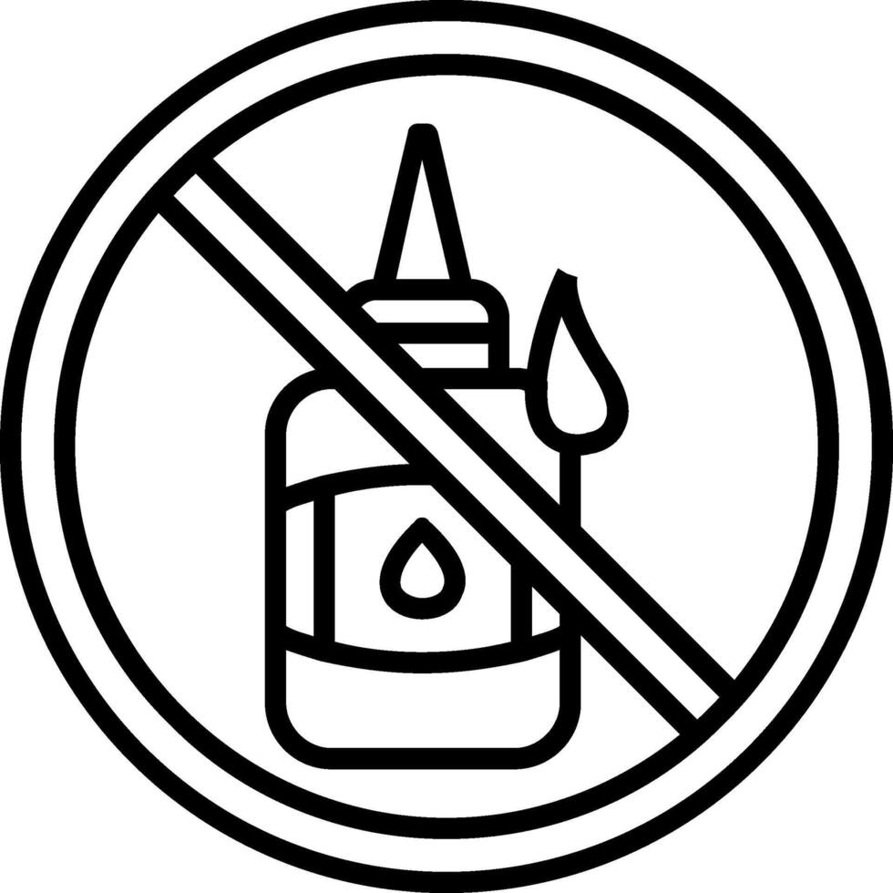 prohibido firmar línea icono vector