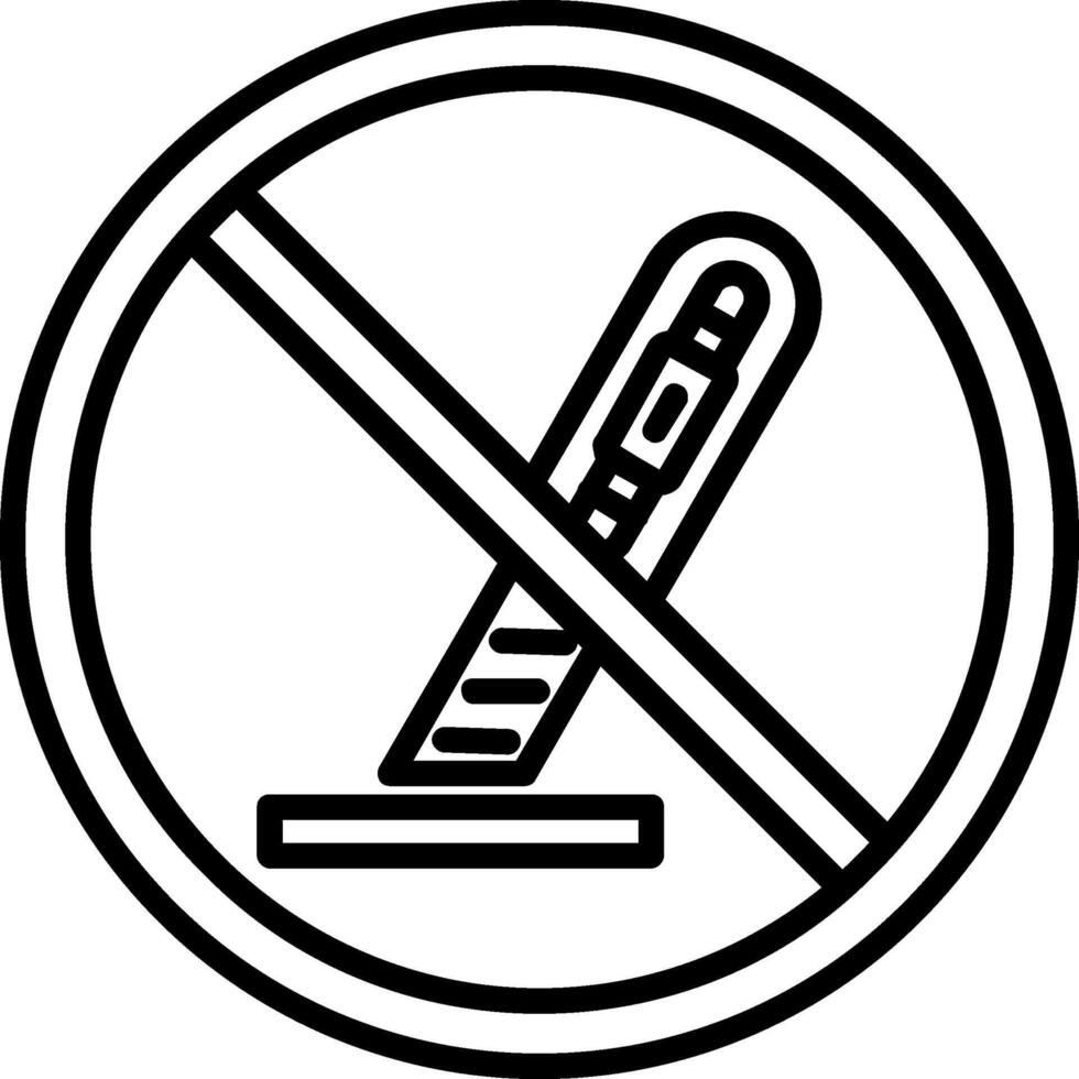 prohibido firmar línea icono vector