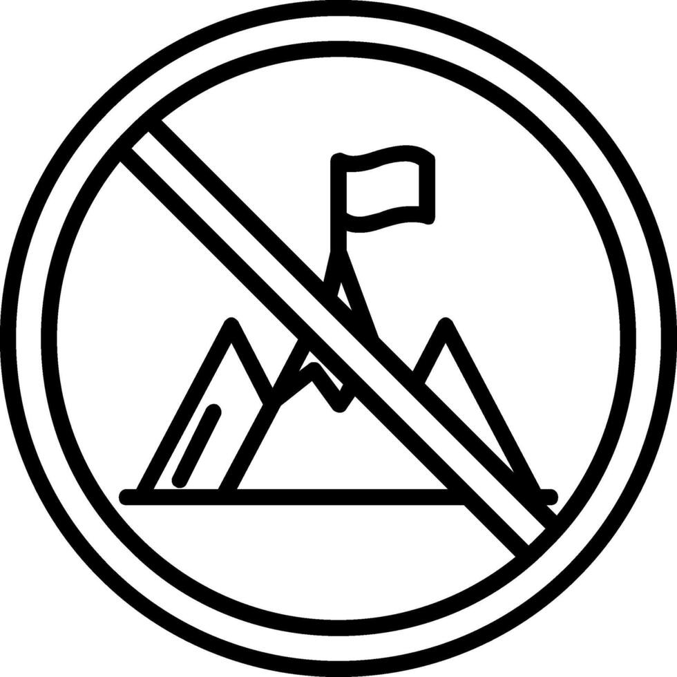 prohibido firmar línea icono vector