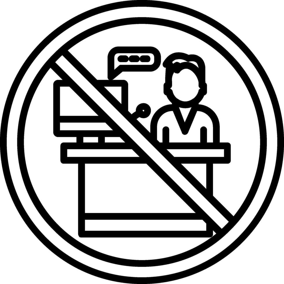 prohibido firmar línea icono vector