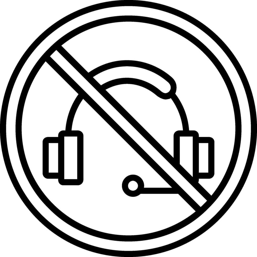 Prohibited Sign Line Icon vector