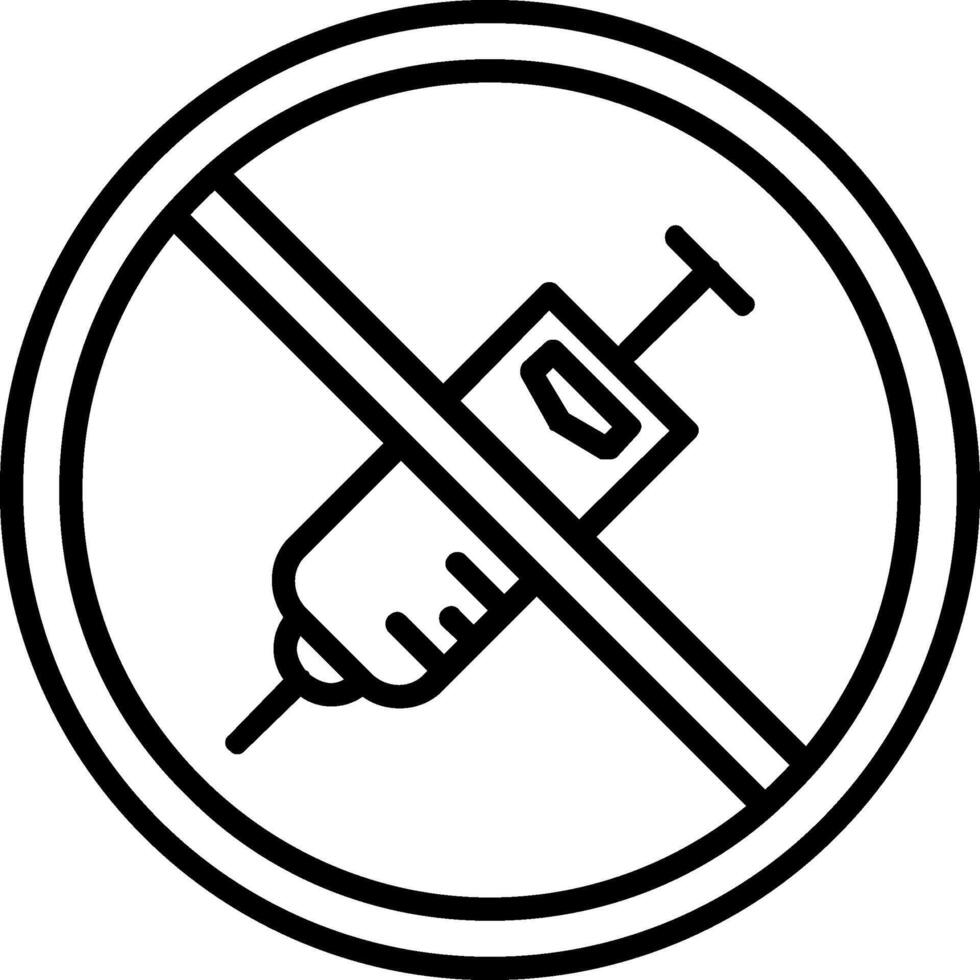 Prohibited Sign Line Icon vector