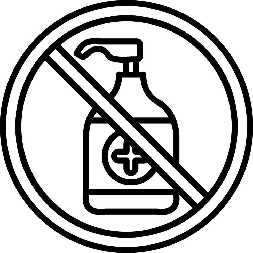 Prohibited Sign Line Icon vector