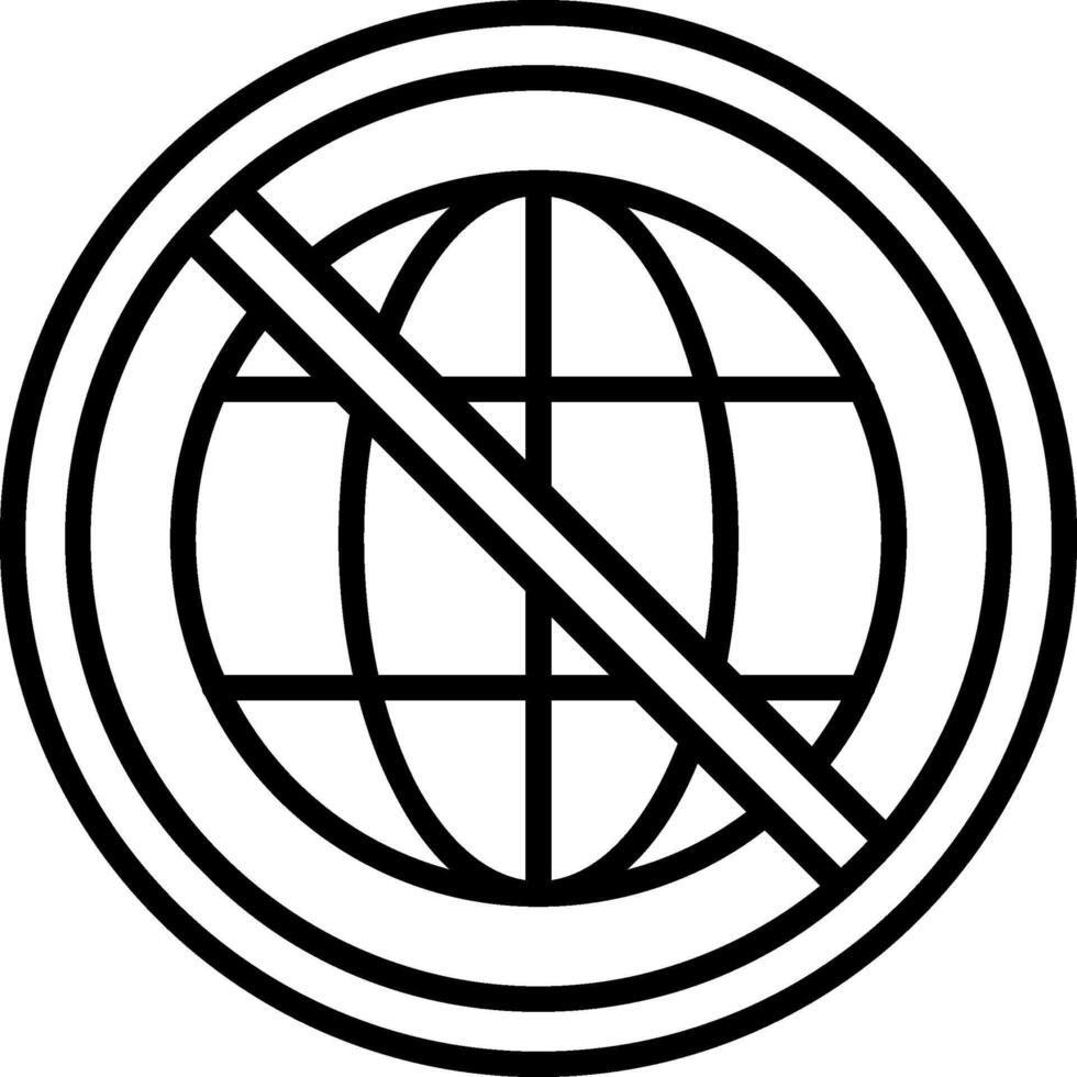 Prohibited Sign Line Icon vector