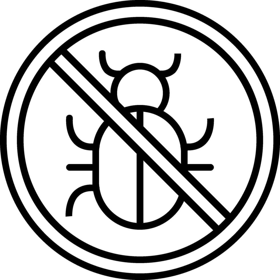 No Bug Line Icon vector