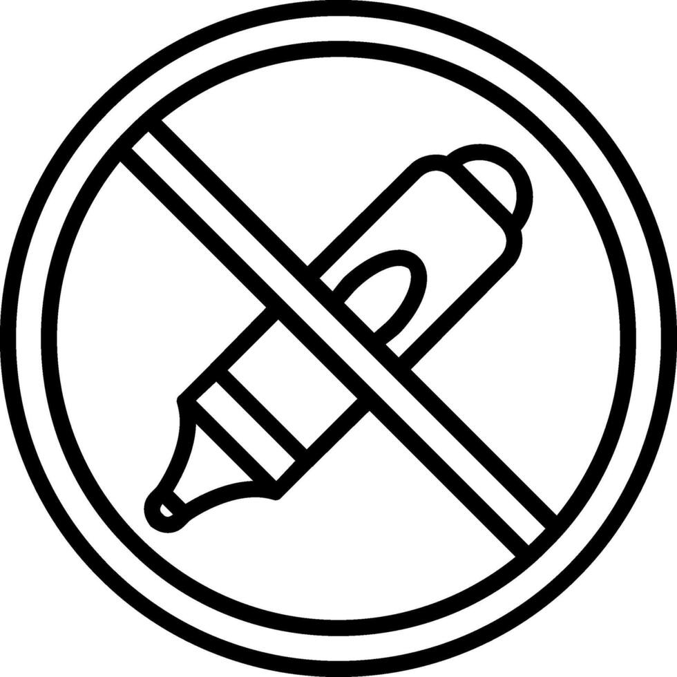 prohibido firmar línea icono vector