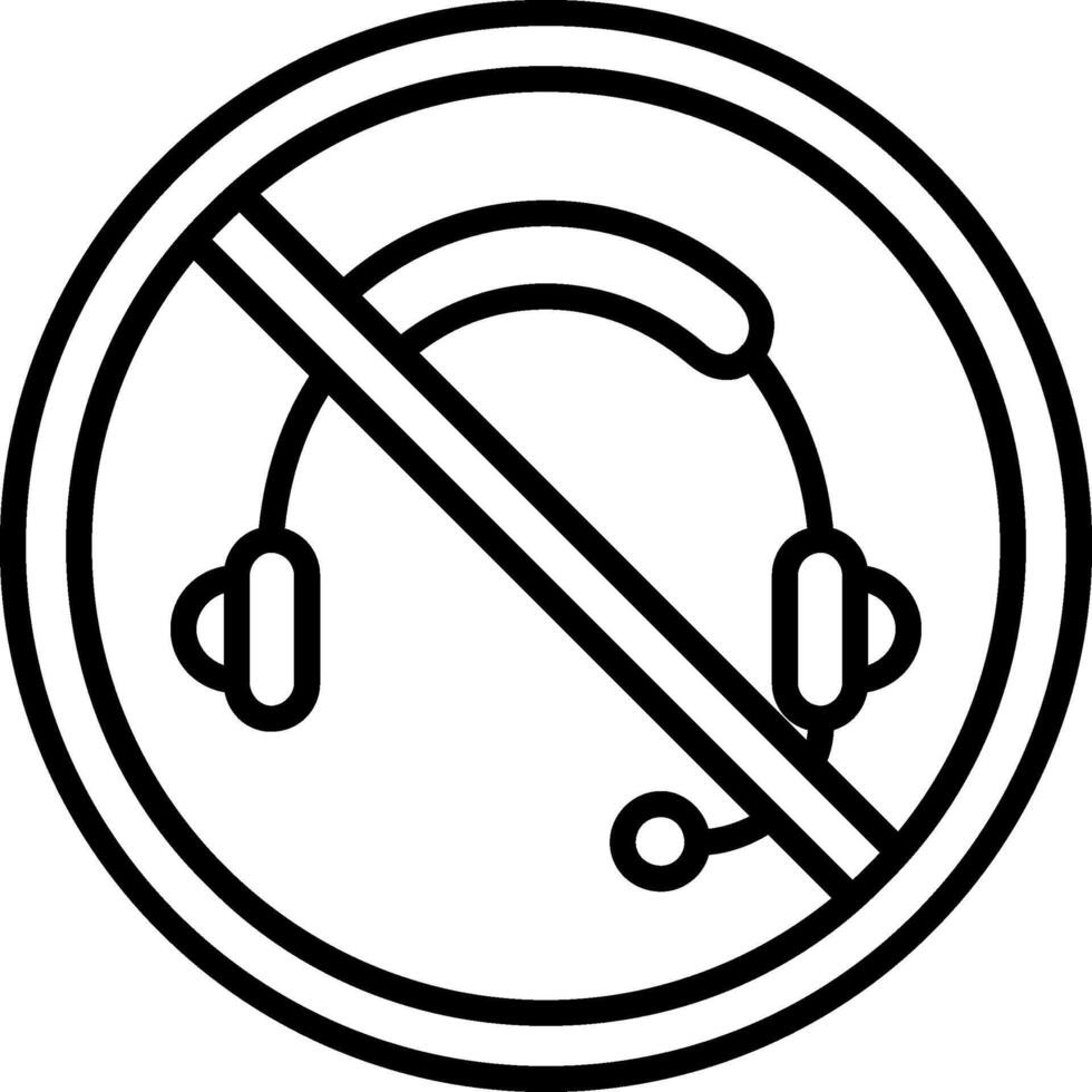 Prohibited Sign Line Icon vector