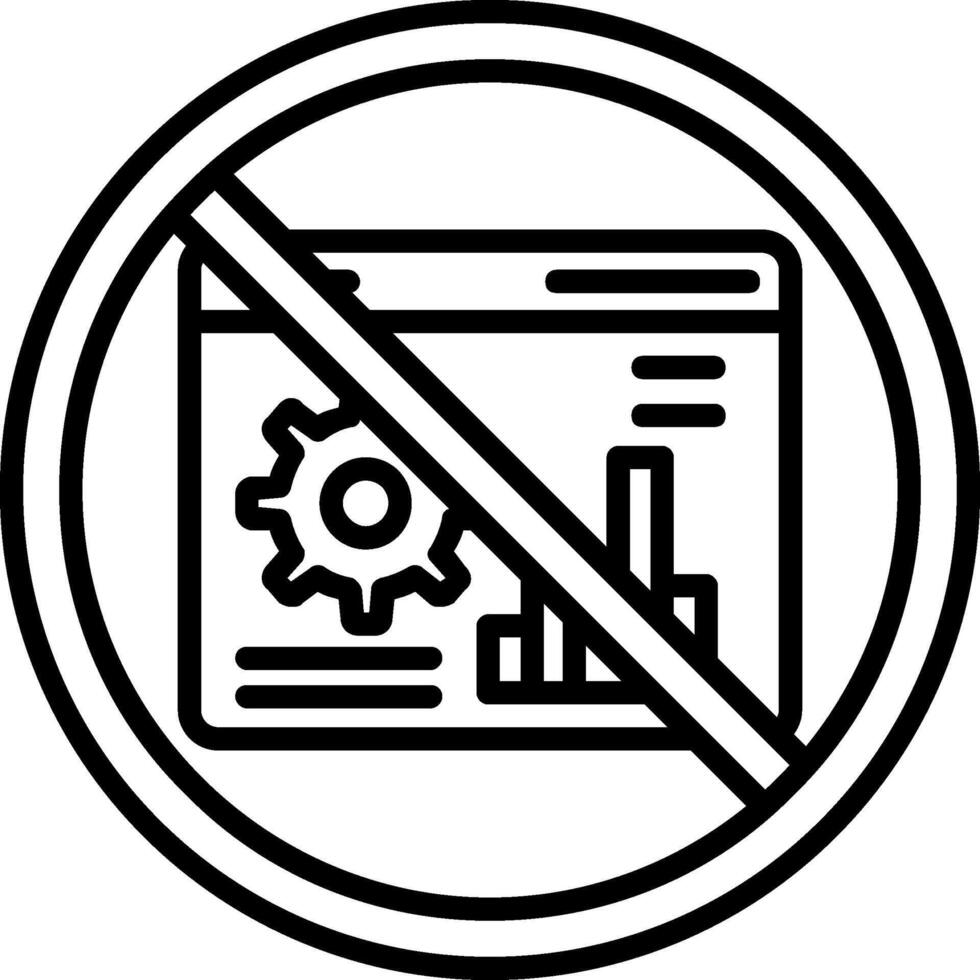 prohibido firmar línea icono vector