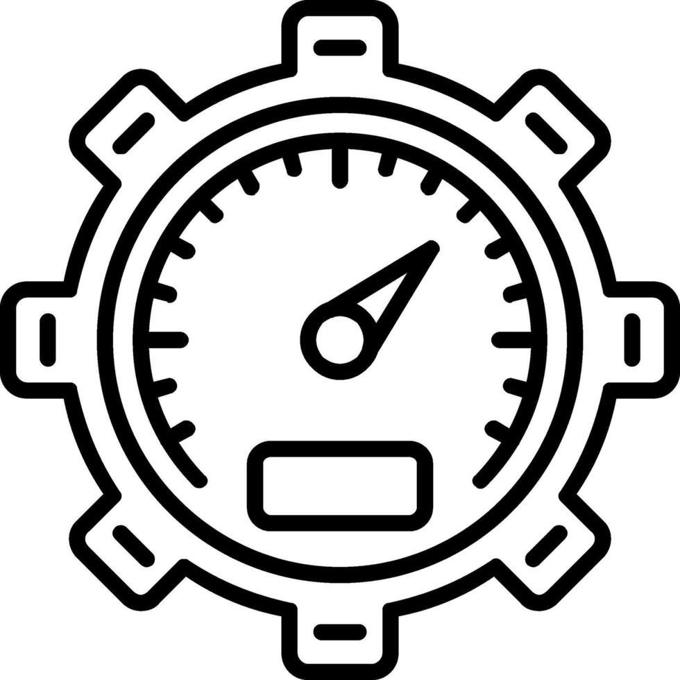 Pressure Gauge Line Icon vector