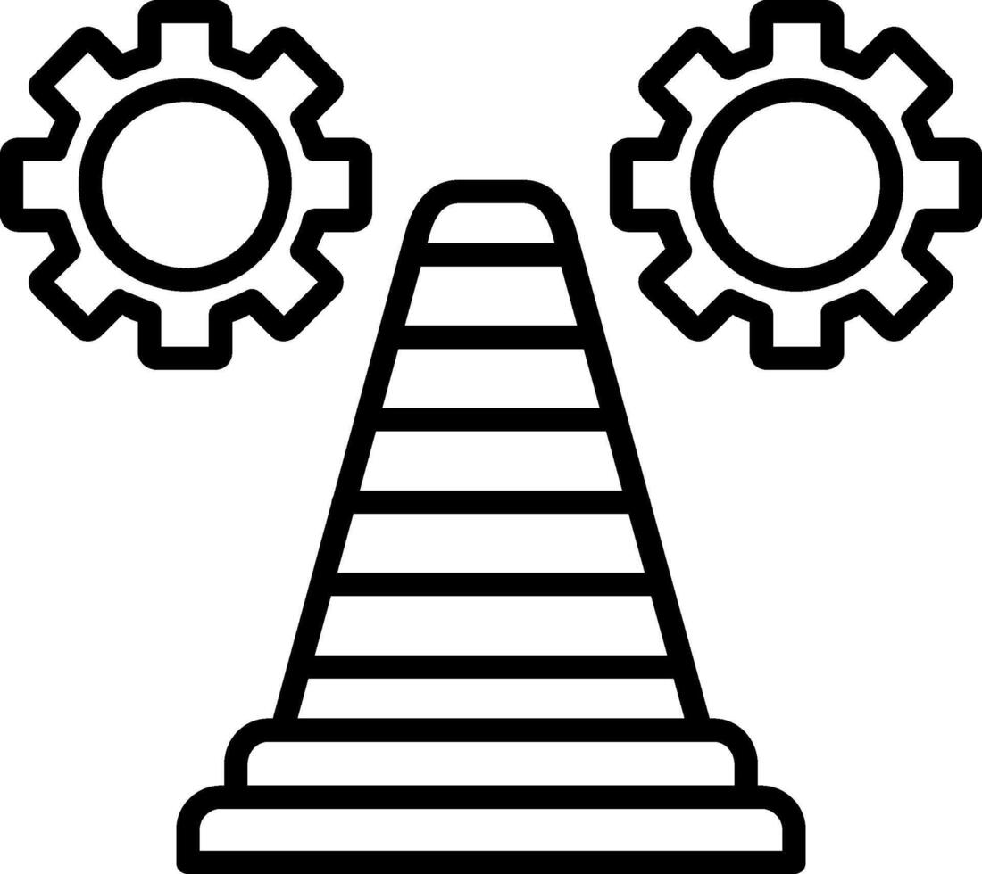 Traffic Cone Line Icon vector