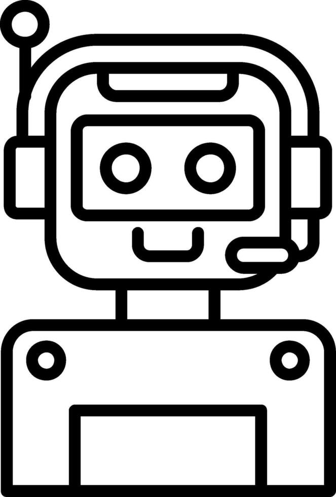 Robot Line Icon vector