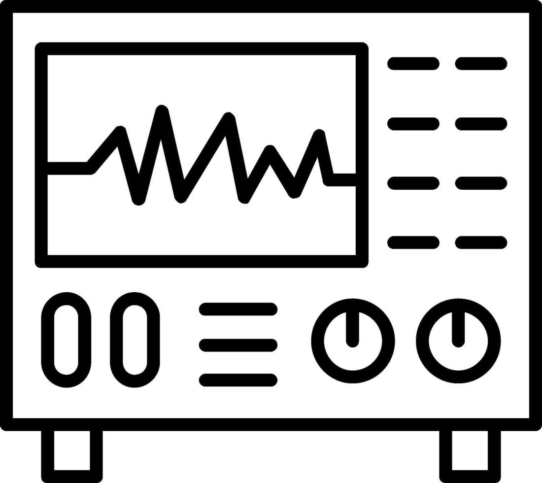 icono de línea de osciloscopio vector