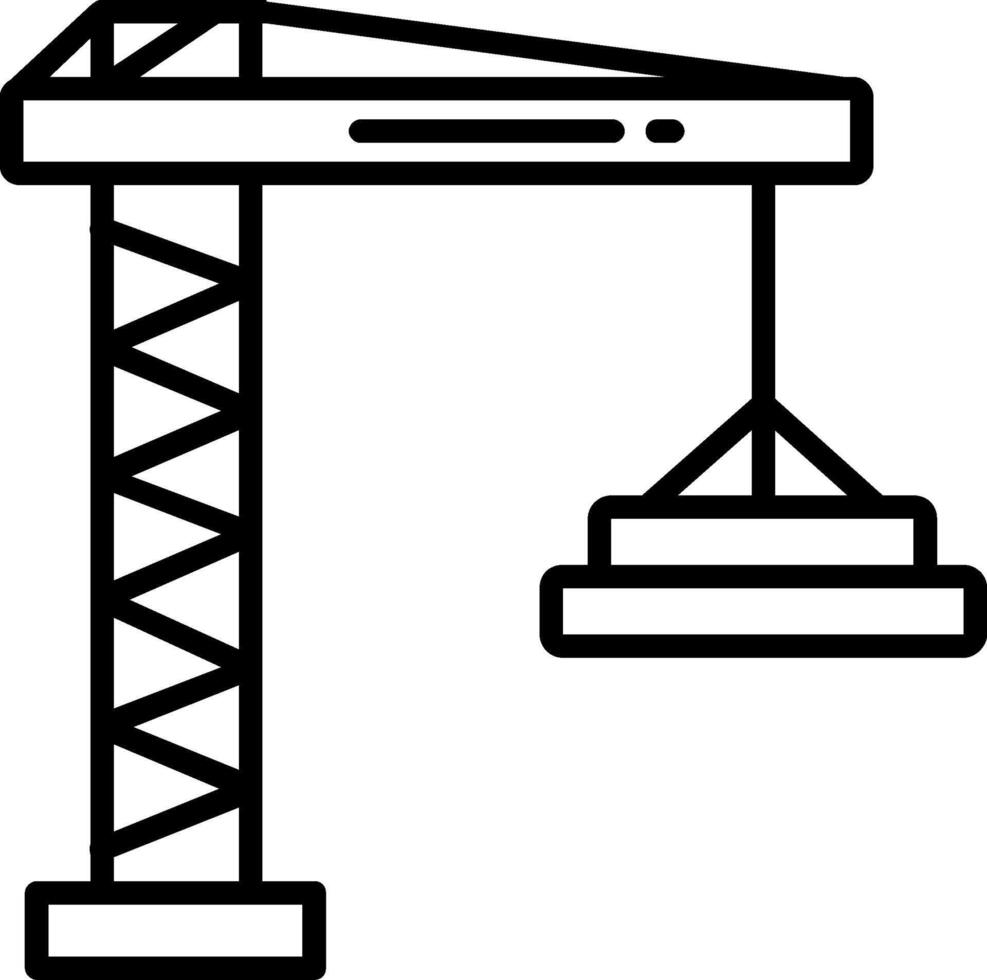 Crane Line Icon vector