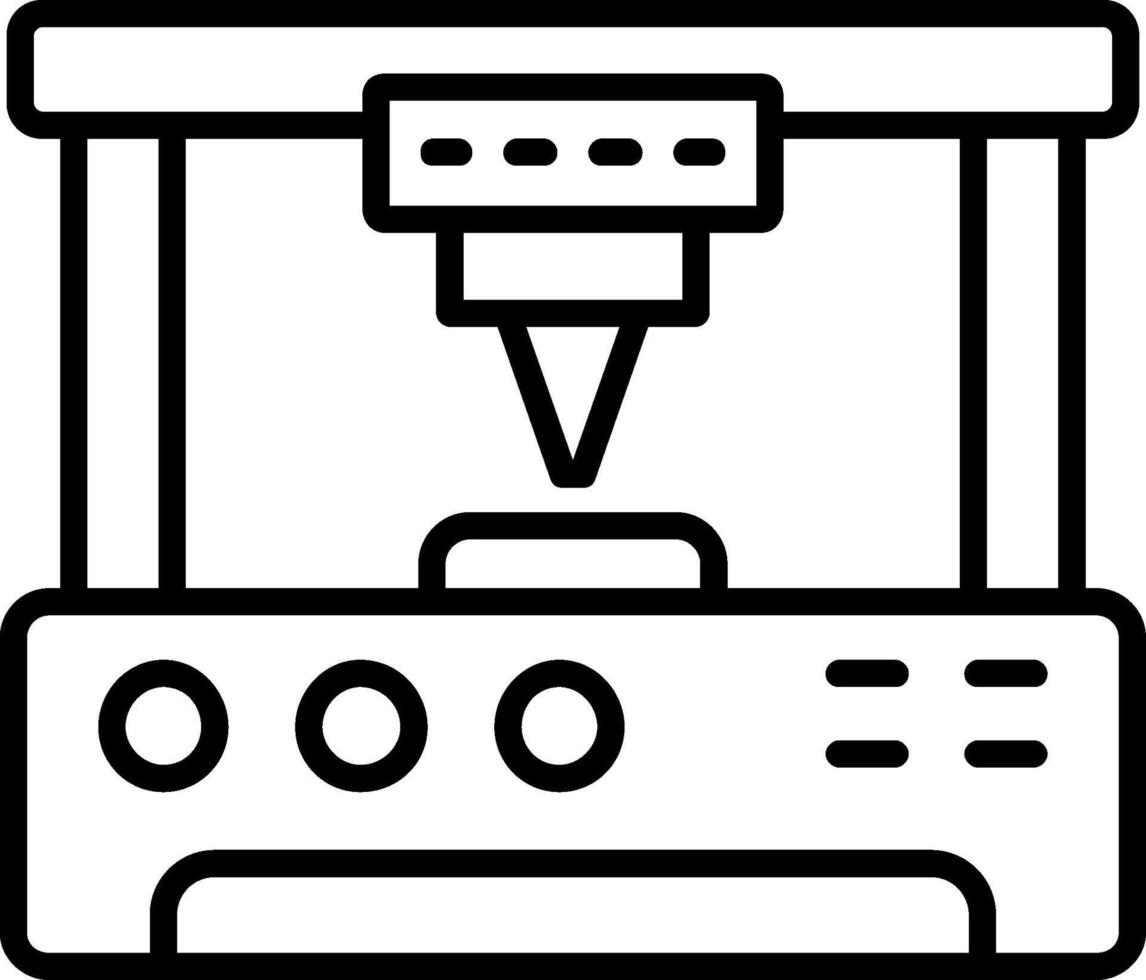 3d Printer Line Icon vector