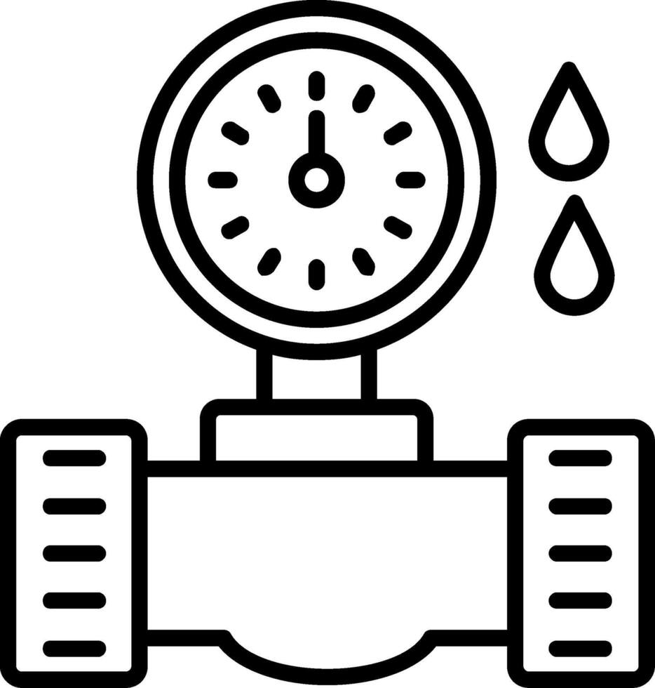 Water Meter Line Icon vector