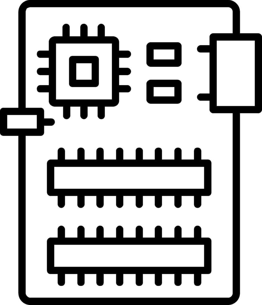 Circuit Board Line Icon vector