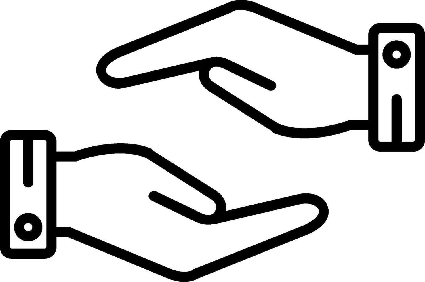 Support Hands Gesture Line Icon vector