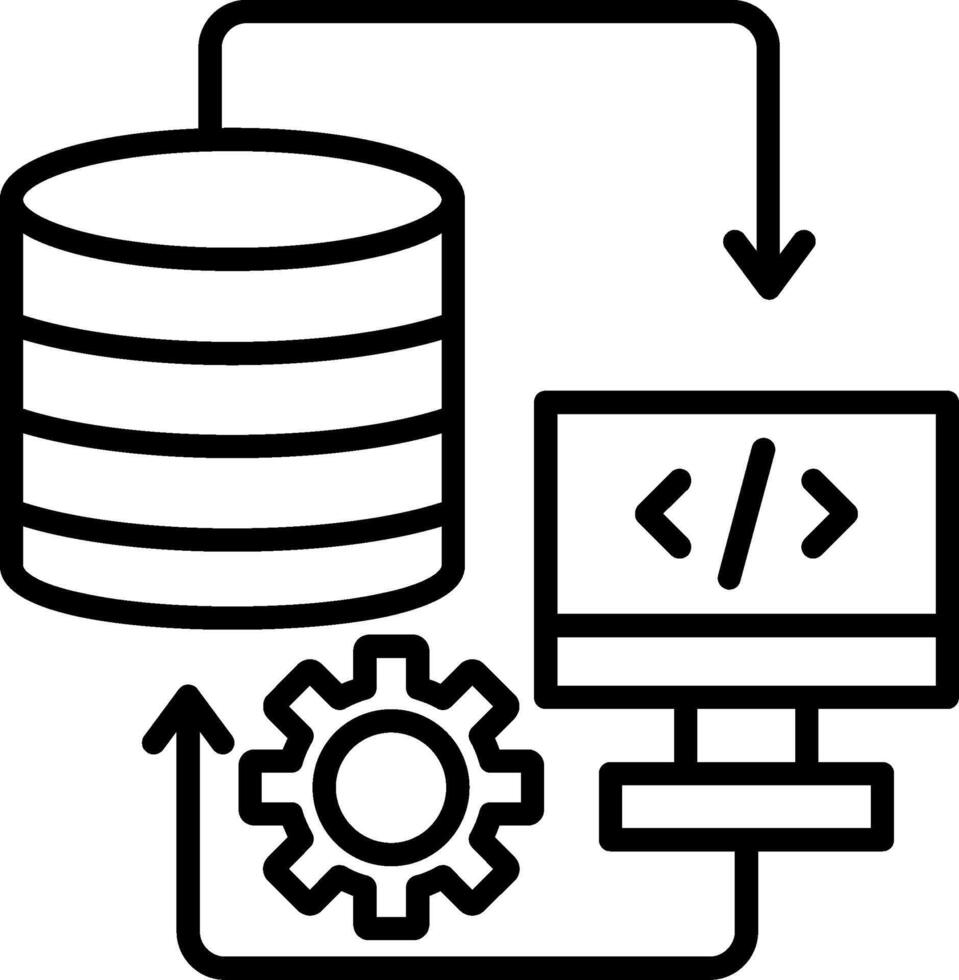 Data Storage Line Icon vector