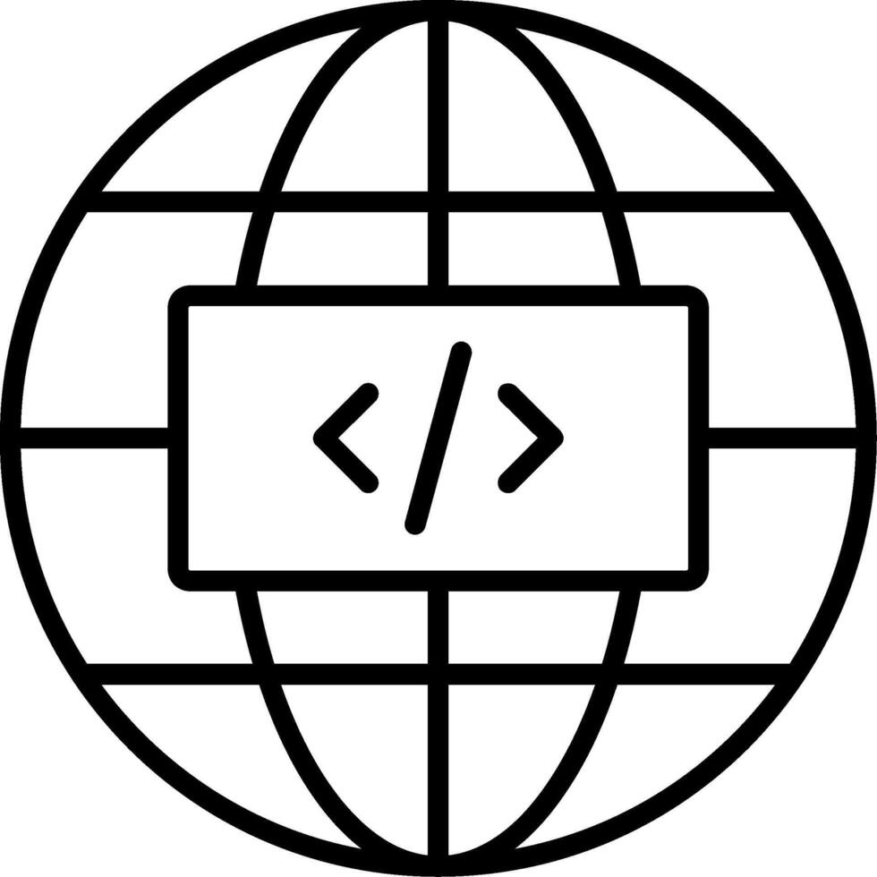 Earth Globe Line Icon vector