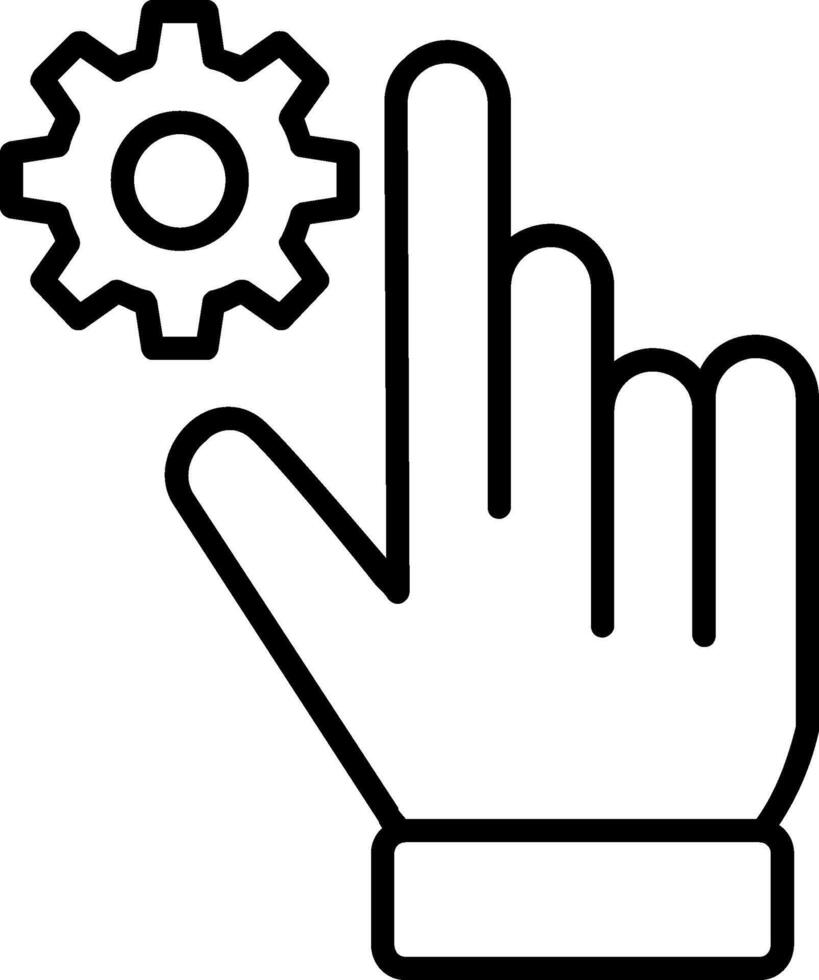 Hand Setting Line Icon vector