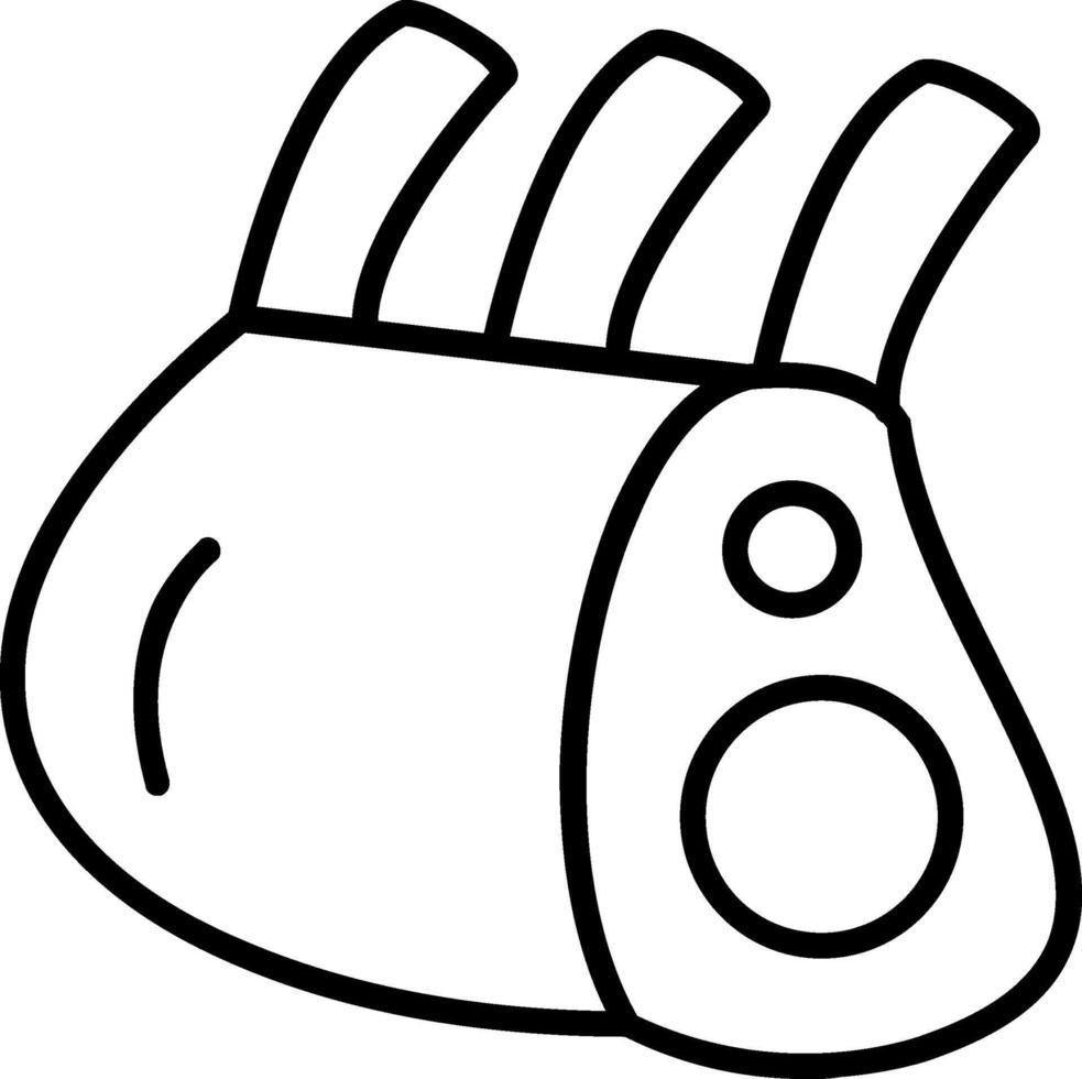 Ribs Line Icon vector