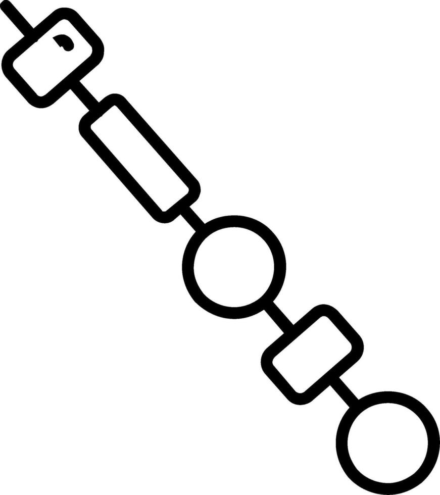 Skewer Line Icon vector