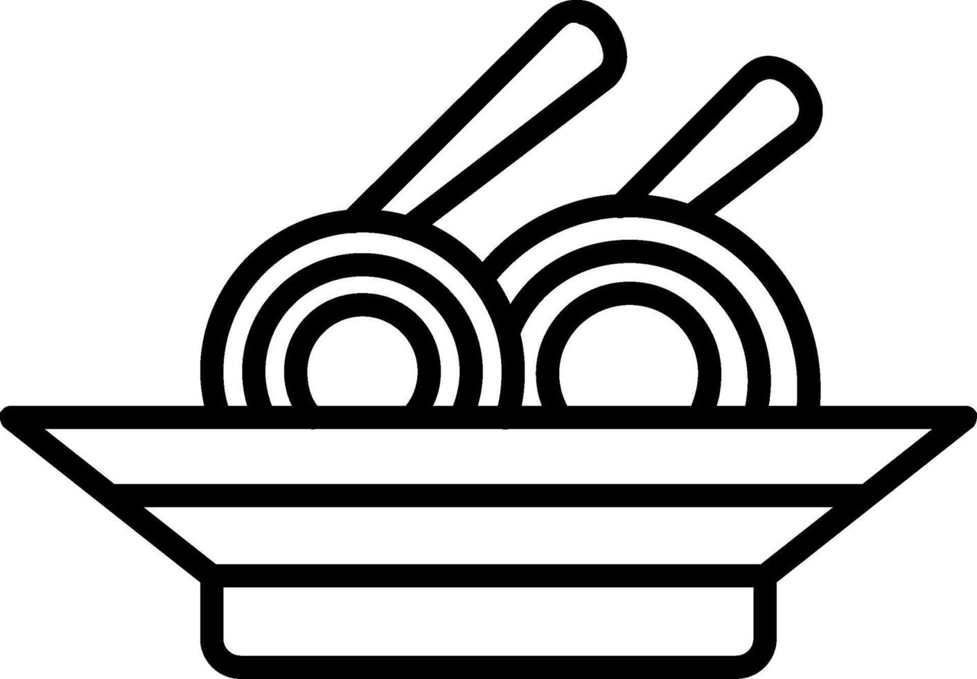 Noodles Line Icon vector
