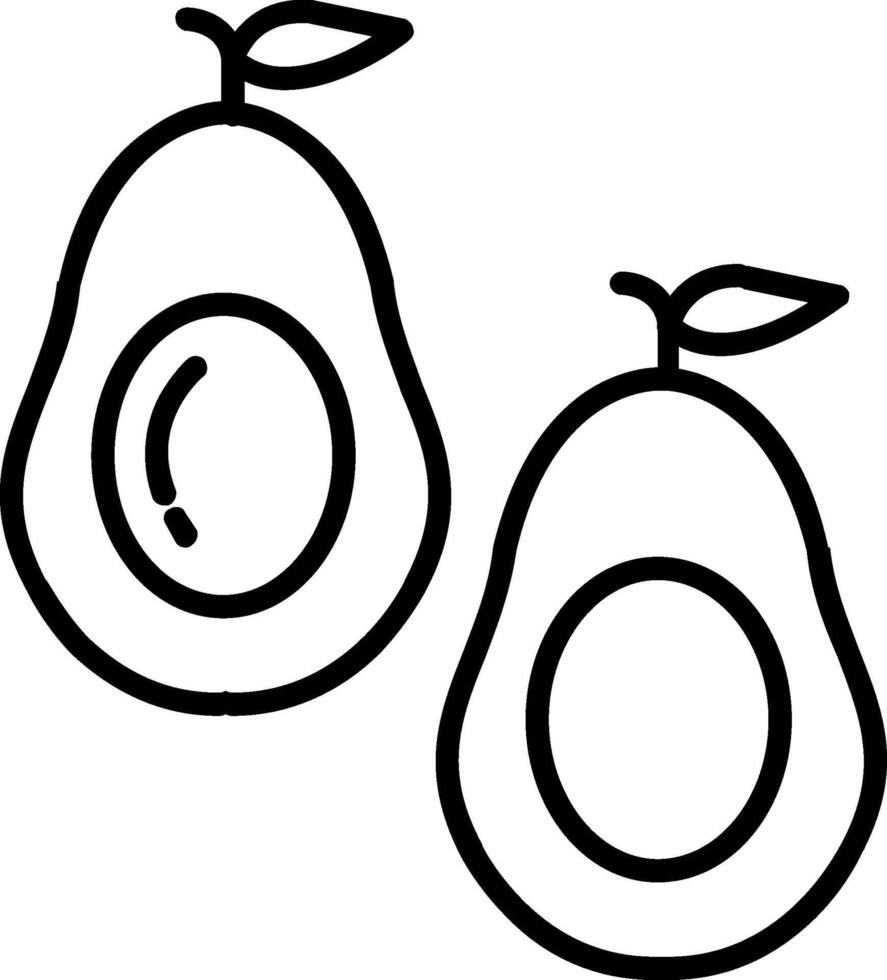 Avocado Line Icon vector