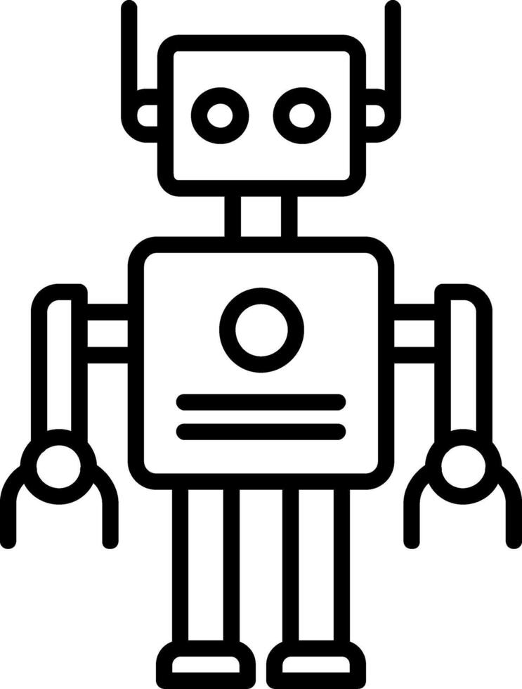 Robot Line Icon vector