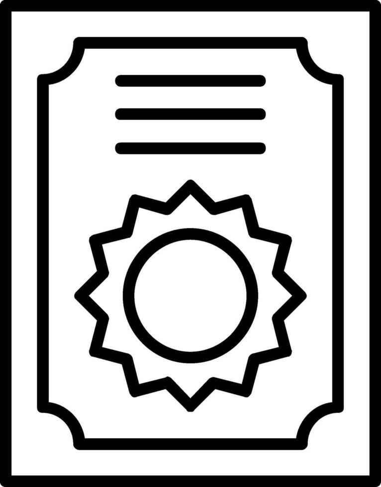 Certificate Line Icon vector