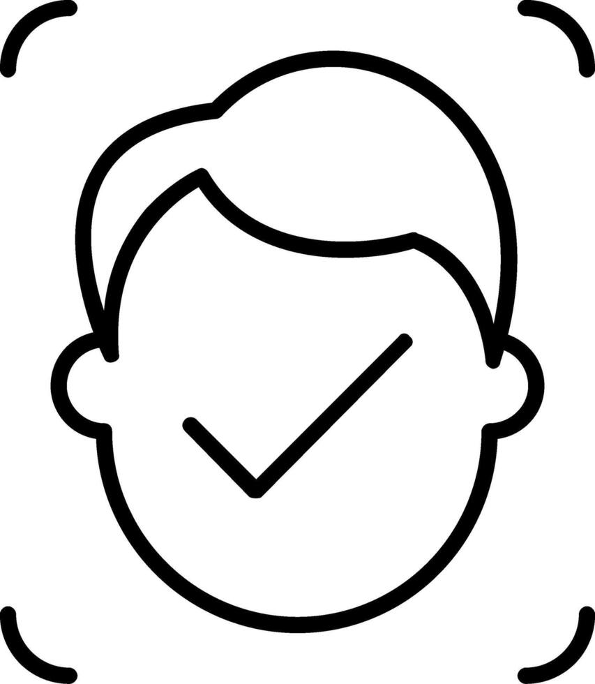 Facial Recognition Line Icon vector