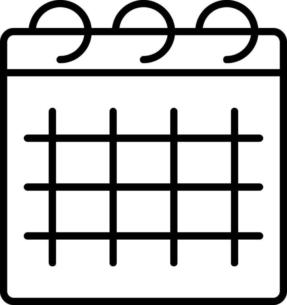 icono de línea de calendario vector